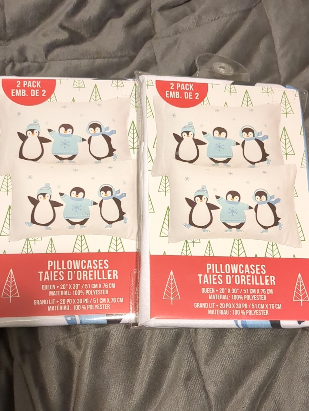 🎄Christmas Penguin Pillowcase Sets - Blue Penguin Print